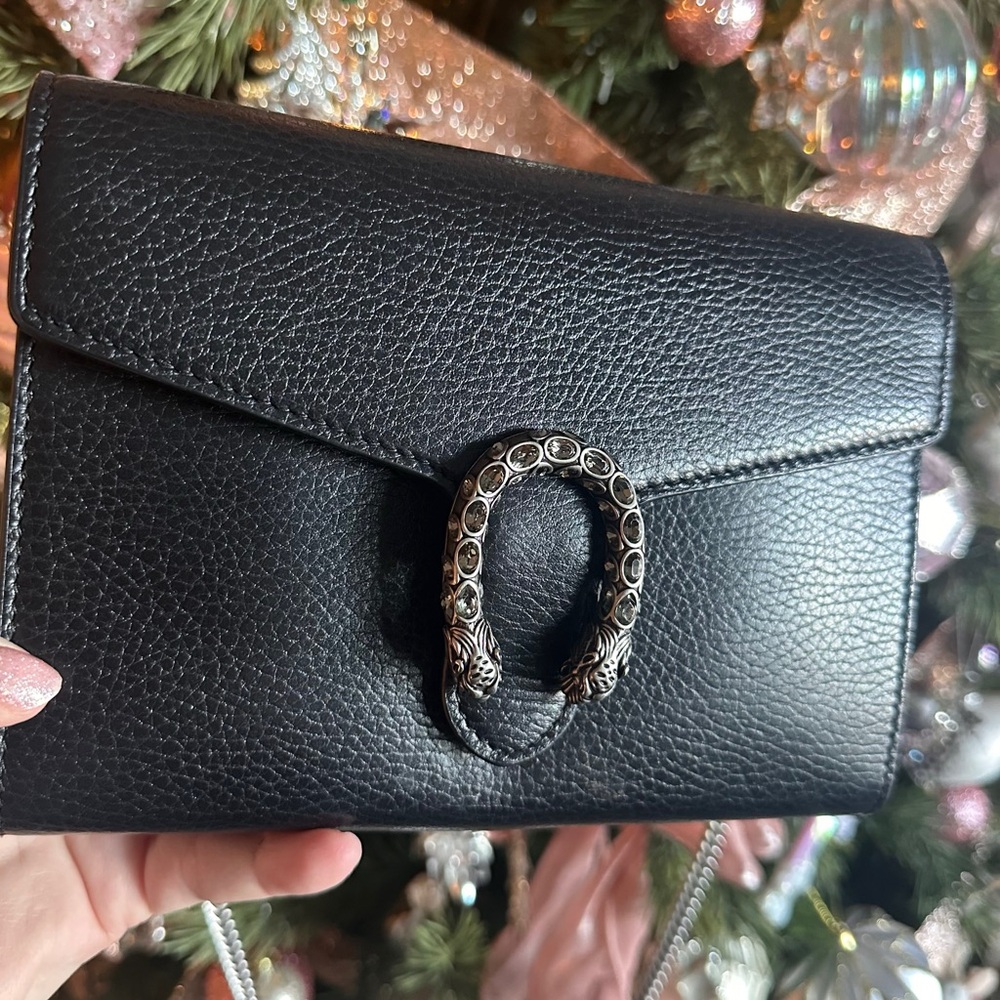 Gucci Dionysus Black Leather Crossbody Bag